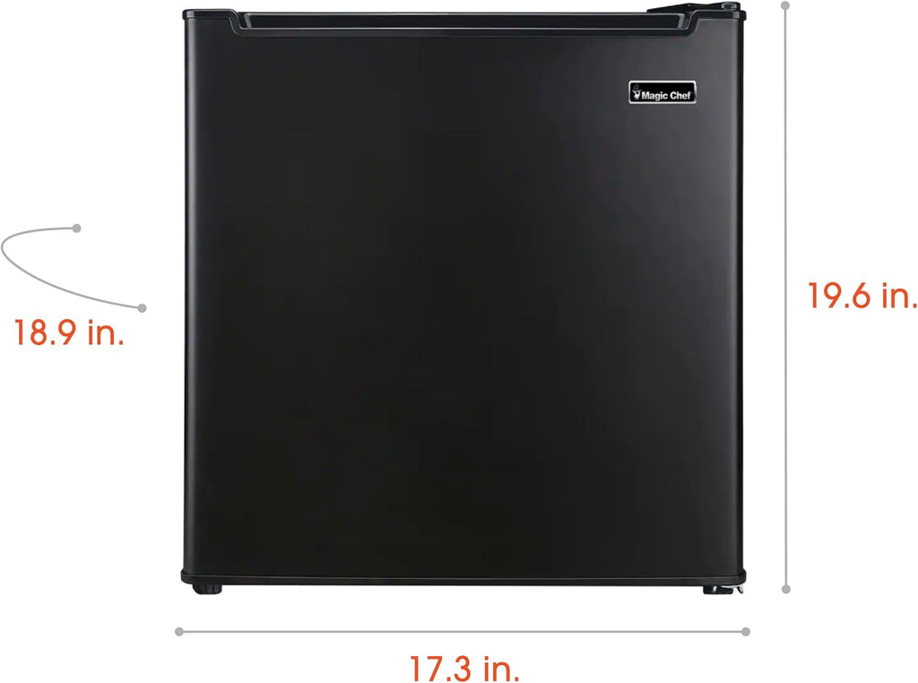 Magic Chef 1.7-cu. ft. Mini Fridge in Black, Small Compact All Refrigerator with No Freezer for Bedroom, Apartment, Dorm Room, Office