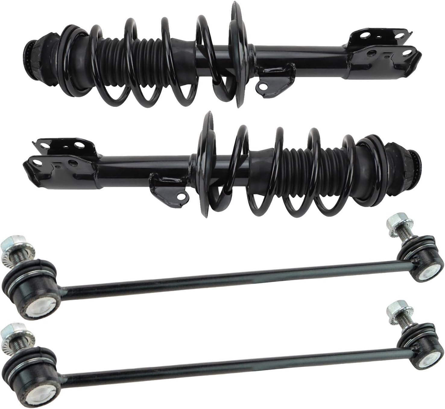 TRQ Front Suspension Kit Complete Strut & Coil Spring Assembly Sway Bar Stabilizer Link Compatible with 2011-2014 Scion xD