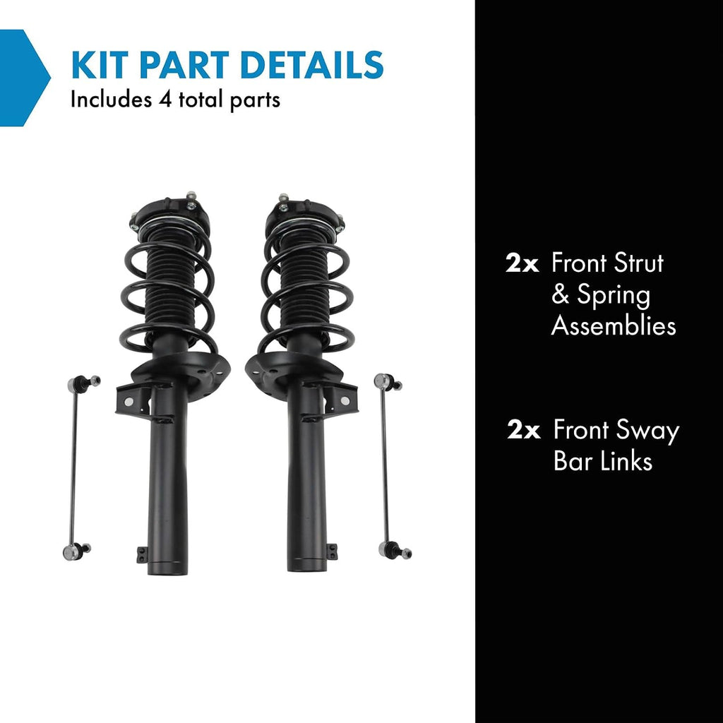 TRQ Front Suspension Kit Complete Strut & Coil Spring Assembly Sway Bar Stabilizer Link Compatible with 2015-2018 Audi Q3 Q3 Quattro
