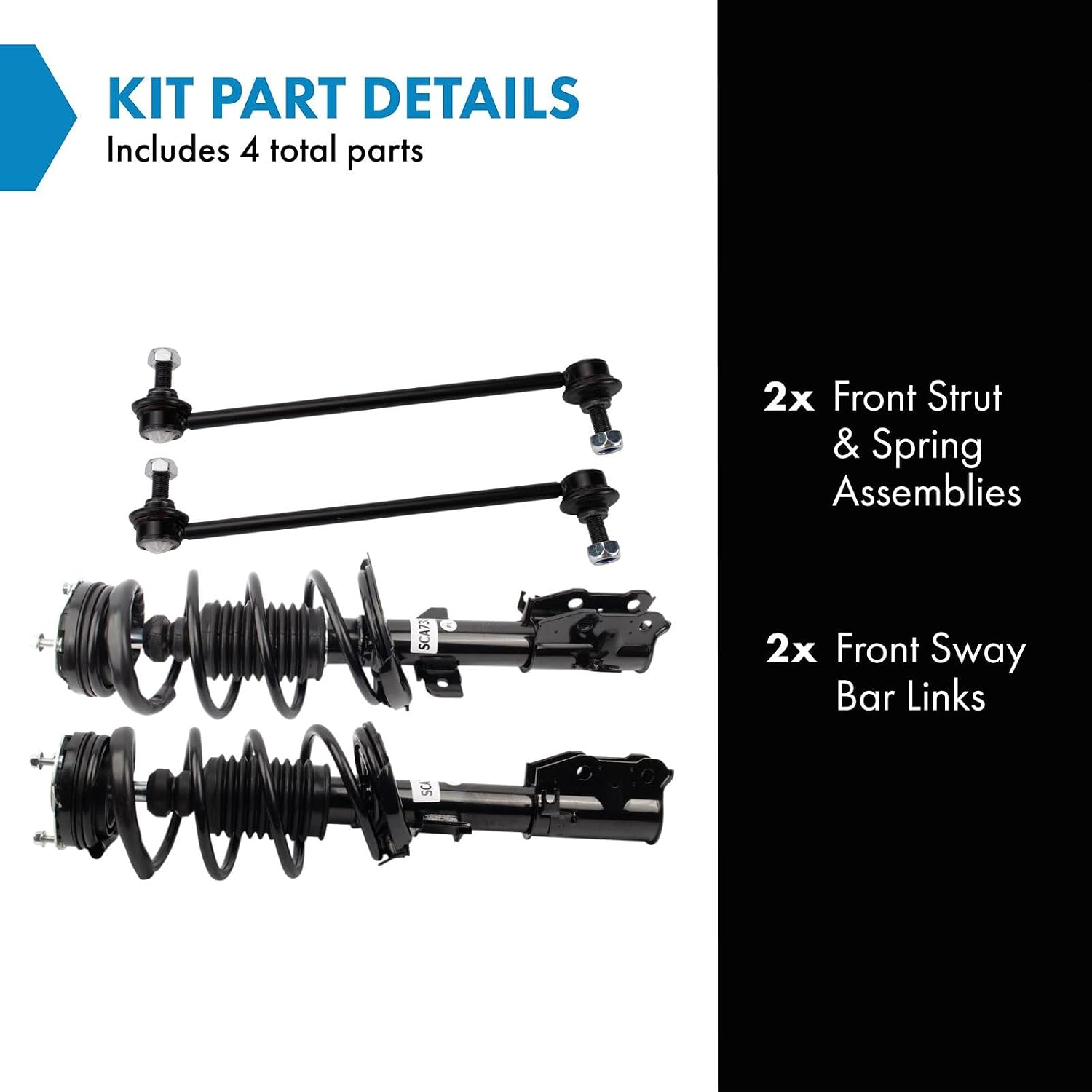 TRQ Front Suspension Kit Compatible with 2011-2014 Mazda 2