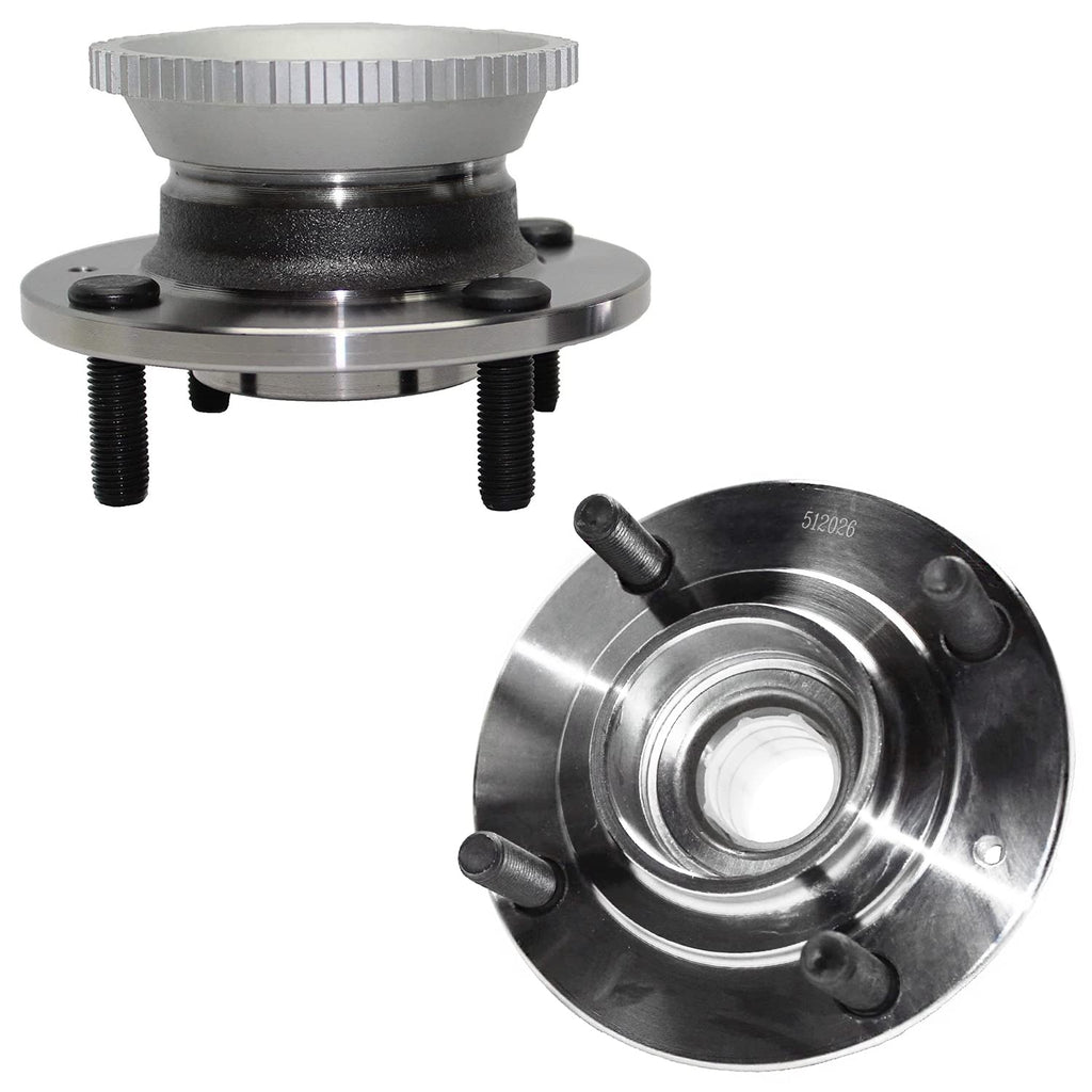 Detroit Axle - Rear Wheel Hub and Bearings Assembly Replacement for 1992-1998 Hyundai Sonata 4 Lug w/ABS - 2pc Set
