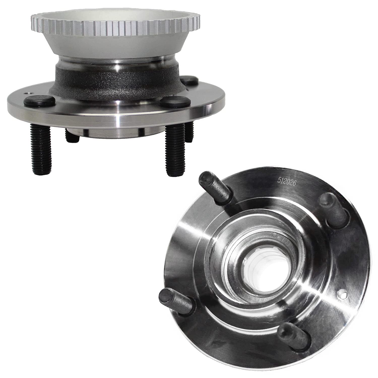 Detroit Axle - Rear Wheel Hub and Bearings Assembly Replacement for 1992-1998 Hyundai Sonata 4 Lug w/ABS - 2pc Set