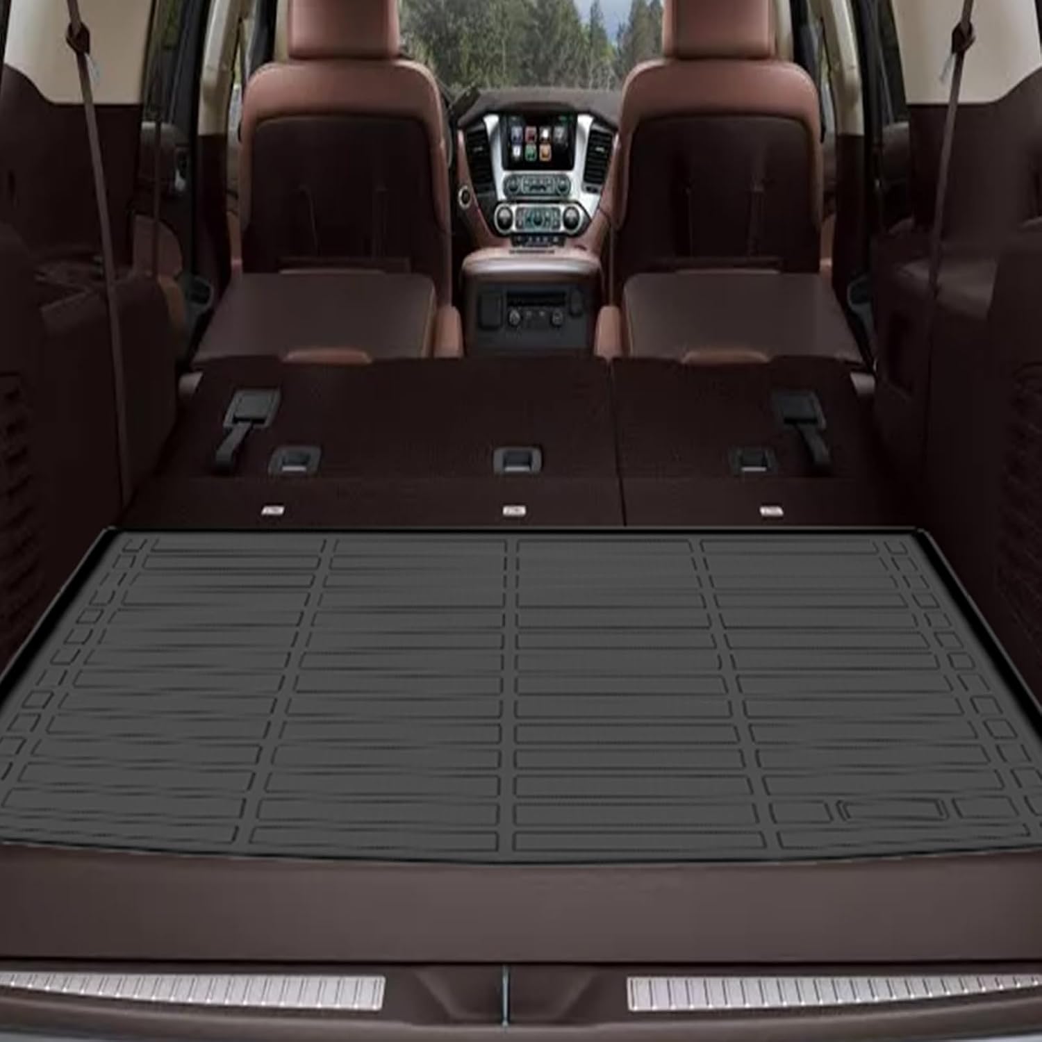 Floor Mats for Chevy Suburban 2015-2020, for GMC Yukon XL(with 2nd Row Bench), 7 Seats, 1st & 2nd & 3rd Row &Cargo Mat, TPE Non-Slip Waterproof Summer Winter Chevrolet Suburban Car Accessories