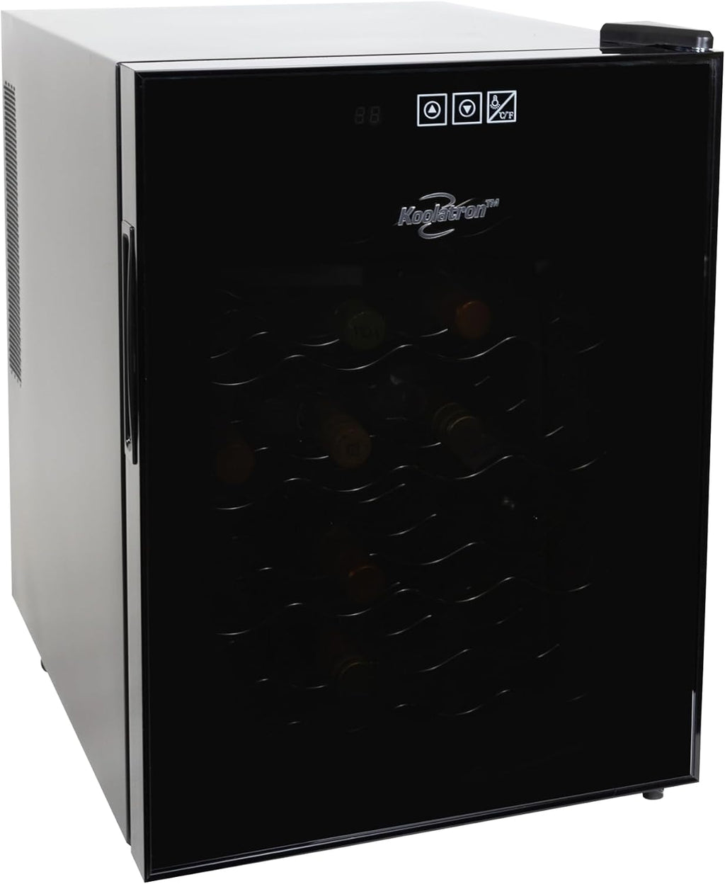 Koolatron 20 Bottle Wine Fridge – Freestanding Wine Cooler with Glass Door, 1.7 Cu Ft (48L), Beverage Can Refrigerator, Digital Temperature Control, Ideal for White, Red & Sparkling Wine, Champagne