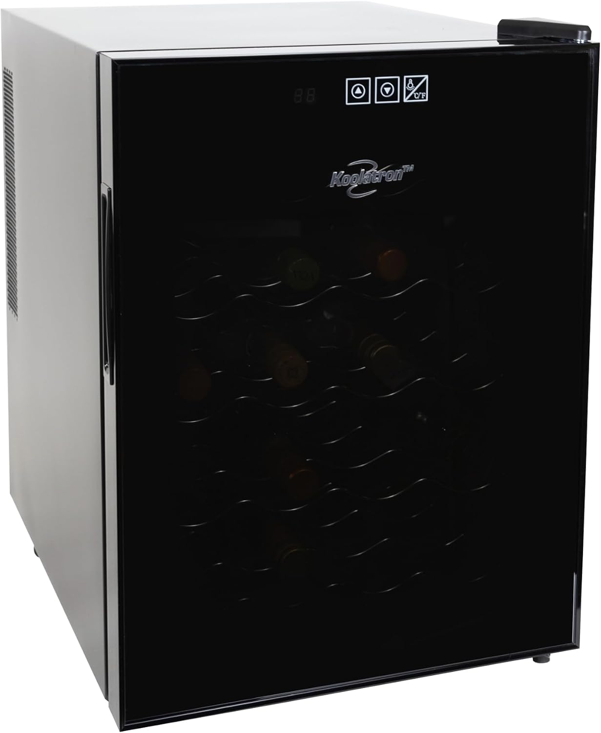 Koolatron 20 Bottle Wine Fridge – Freestanding Wine Cooler with Glass Door, 1.7 Cu Ft (48L), Beverage Can Refrigerator, Digital Temperature Control, Ideal for White, Red & Sparkling Wine, Champagne