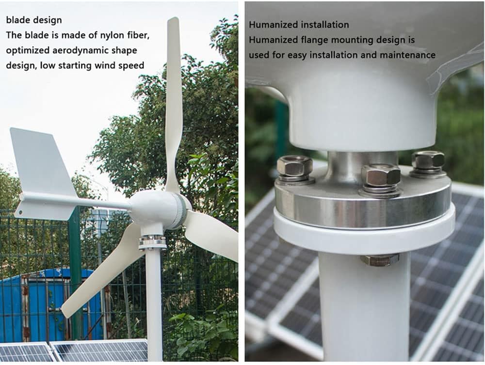 3 Blade Wind Turbine Generator 800W/1000W Home Use Low Wind Speed Start Wind Power Turbine Generator Household Small Vertical Wind Generator