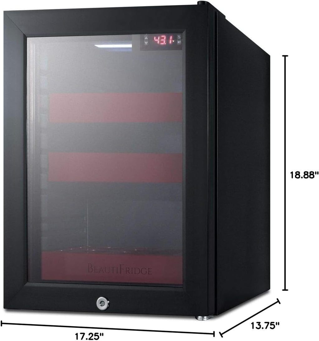 0.85 CU. FT. Compact Cosmetics MINI Fridge in Black Without Freezer