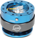 NRG Innovations-TI Full T-6061 Aluminum Steering Wheel 6-bolt Hub Gen 2.0 Quick Release Adaptor Kit Blue, NRG-SRK-200BL