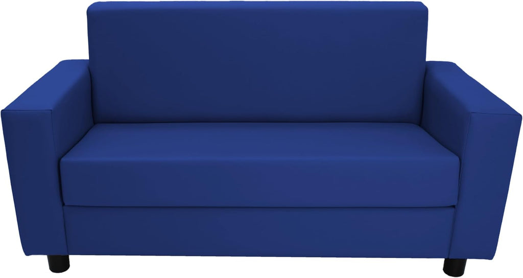 Factory Direct Partners SoftScape Inspired Playtime Classic Reading Sofa, Children's Commercial-Grade Upholstered Furniture for Home, Daycare, Preschool, Library; Comfy Modern Design - Blue, 14473-BL