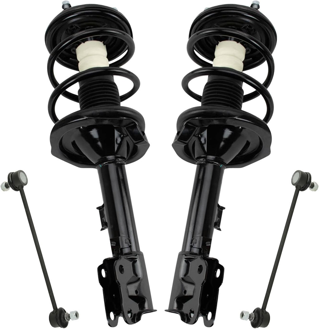 TRQ Front Suspension Kit Complete Strut & Coil Spring Assembly Sway Bar Stabilizer Link Compatible with 2008-2013 Mitsubishi Outlander