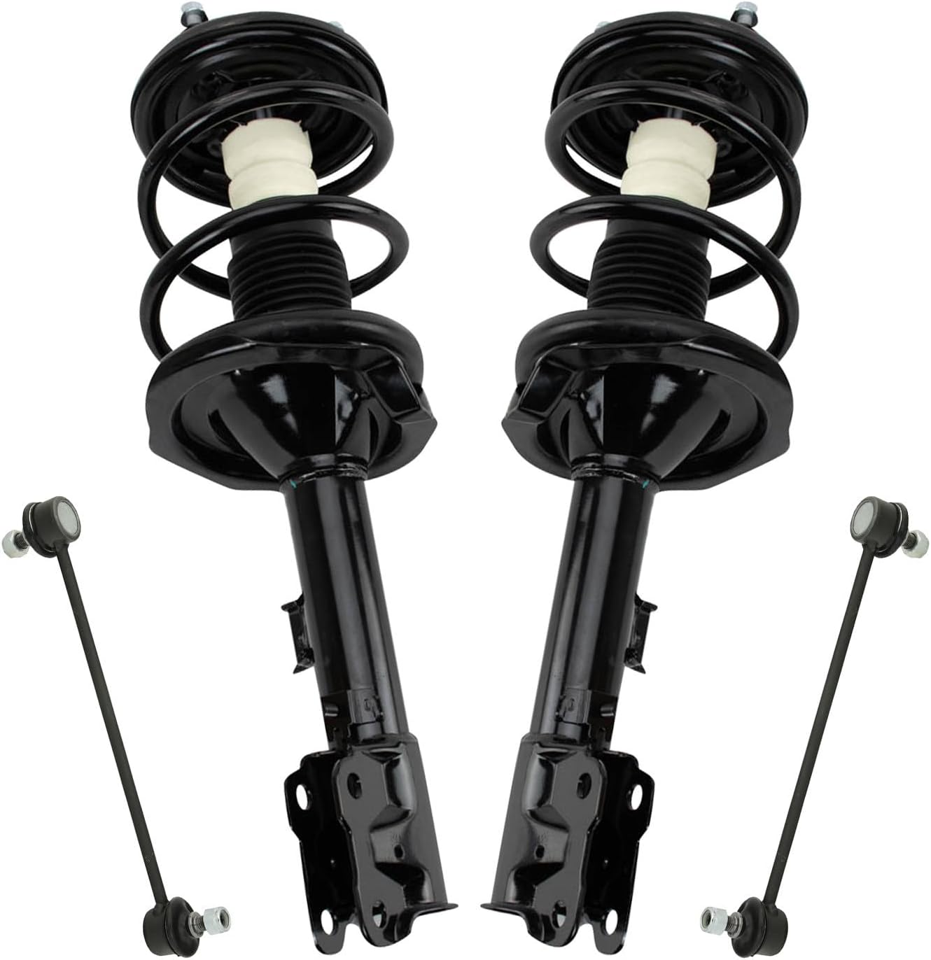 TRQ Front Suspension Kit Complete Strut & Coil Spring Assembly Sway Bar Stabilizer Link Compatible with 2008-2013 Mitsubishi Outlander