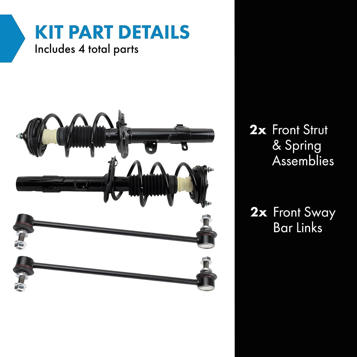 TRQ Front Suspension Kit Complete Strut & Coil Spring Assembly Sway Bar Stabilizer Link Compatible with 2017-2022 Honda CR-V