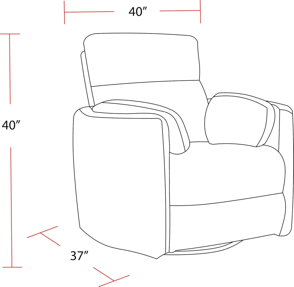 Parker Living Radius - Mineral Power Swivel Glider Recliner for Adults with USB and Type-C Ports, Single Sofa Chair for Living Room