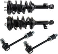 TRQ Front Suspension Kit Shock & Spring Strut Assembly Sway Bar Stabilizer Link Compatible with 2005-2015 Toyota Tacoma