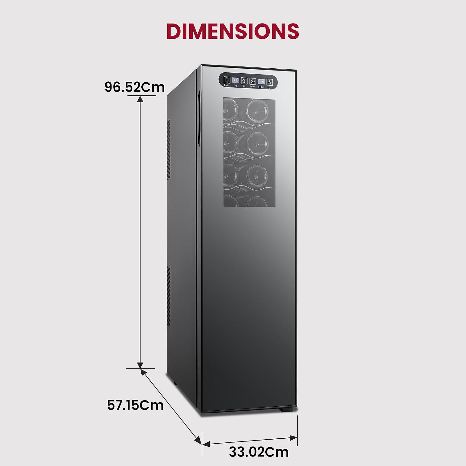 Koolatron Urban Series 18 Bottle Slim Dual Zone Wine Cooler, Thermoelectric Wine Fridge, Freestanding Wine Refrigerator for Home Bar, Kitchen, Apartment, Condo, Cottage