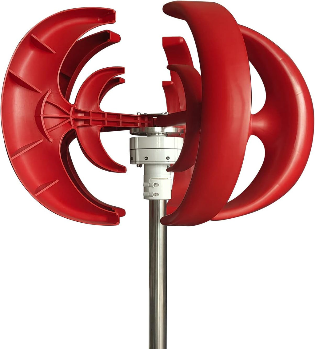 Wind Turbine Generator, 600W-1000W DC 24V 5 Blades Lantern Motor Vertical Axis Windmill with Controller for Garden Home(Low Noise)