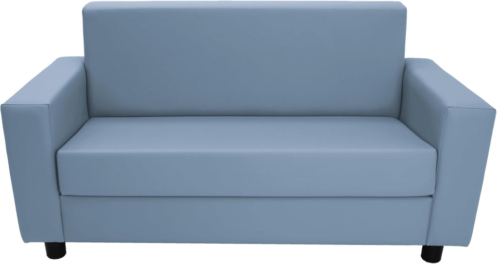Factory Direct Partners SoftScape Inspired Playtime Classic Reading Sofa, Children's Commercial-Grade Upholstered Furniture for Home, Daycare, Preschool Modern Design - Powder Blue, 14473-PB