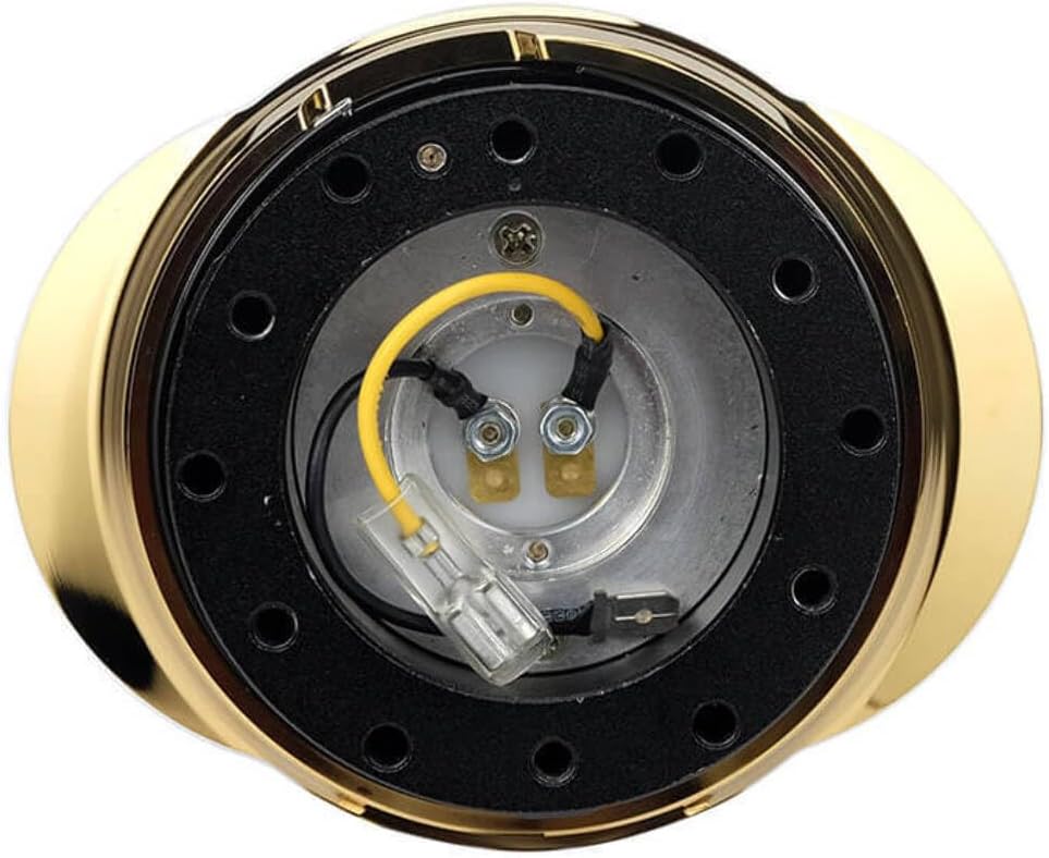 NRG Innovations NRG-SRK-220BK-CG GEN 2.2 Steering Wheel Quick Release Adapter, 6-Hole & 6x70 and 6x74mm Bolt Patterns Black Body/Shinny Chrome Gold Oval Ring