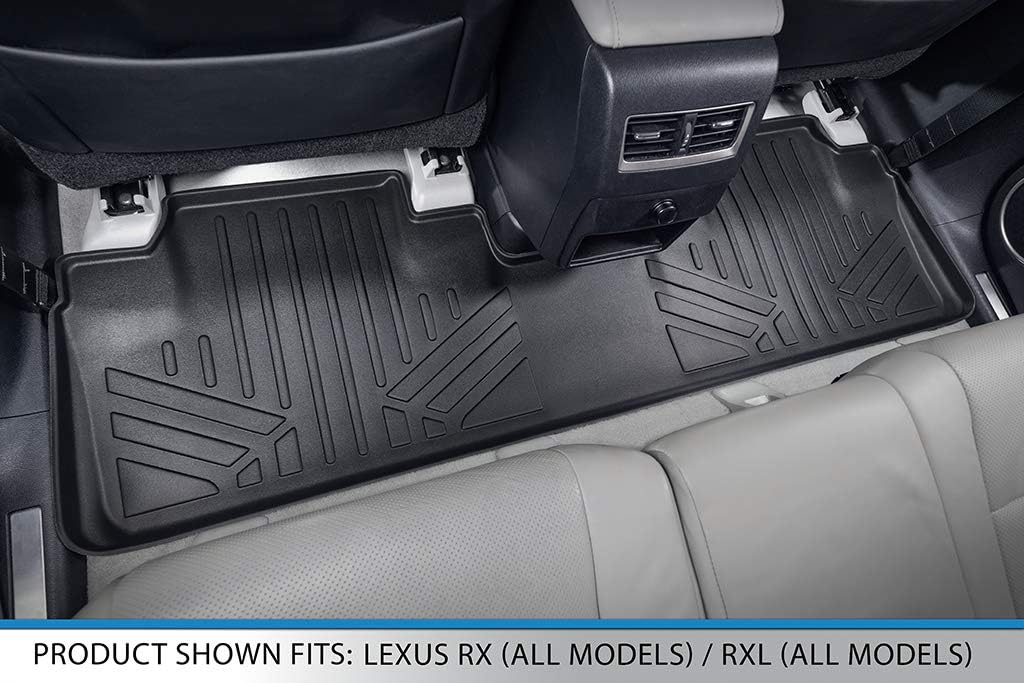 SMARTLINER All Weather Custom Fit 3 Row Floor Mat Liner Set Compatible with 2018-2022 Lexus RX L/RX L Hybrid (6 Passenger Models)