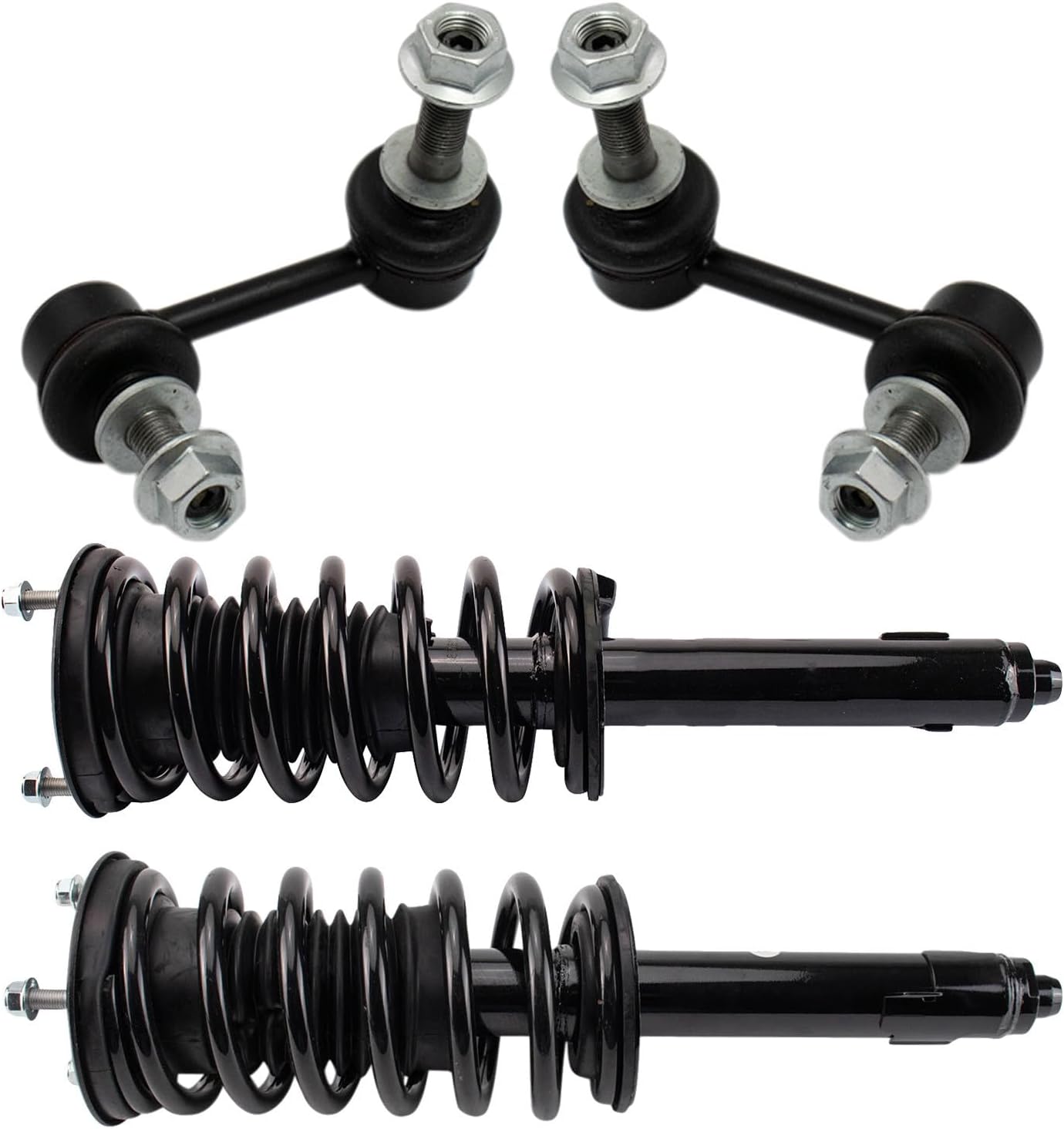 TRQ Front Suspension Kit Complete Strut & Coil Spring Assembly Sway Bar Stabilizer Link Compatible with 2006 Lexus GS300 2007-2011 GS350