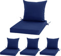 24x24 Inch Outdoor Cushions for Patio Furniture, Waterproof Outdoor Chair Cushions w/Fade-Resistant, Removable & Machine-Washable Covers, Deep Seat Sofa/Couch Pads Replacement – Set of 4, Navy Blue