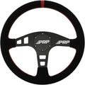 PRP Seats Flat Suede Grip Steering Wheel for Off-Road Racing - High-Strength Aluminum, Matte Black Finish, Universal 6 Point Bolt Pattern, 13' x Flat Dish - 1-3/8' Grip (Red)