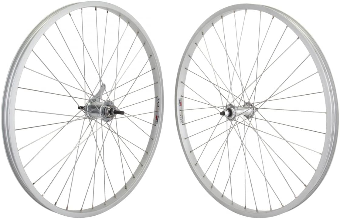 WheelMaster - Weinmann AS7X Cruiser/Comfort Wheel Set - 26' x 1.75, KT Coaster Hub, 36H, Silver | bike-wheels