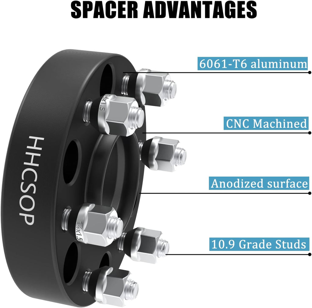 6x5.5 Wheel Spacers 1.5 inch Hub Bore 77.8mm M14x1.5 Studs 1.5' 6x139.7mm | Fits for 2019 2020 2021 2022 2023 Dodge Ram 1500 4PCS