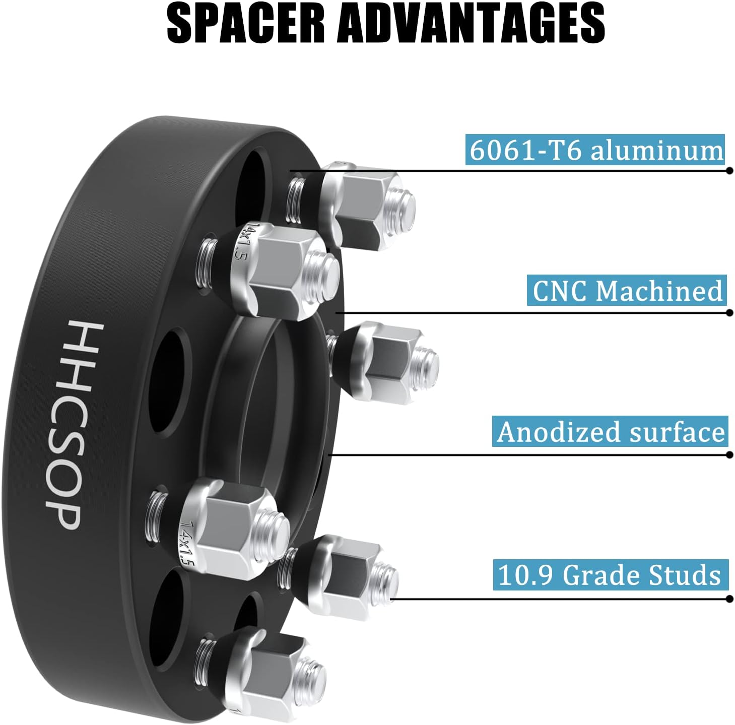 6x5.5 Wheel Spacers 1.5 inch Hub Bore 77.8mm M14x1.5 Studs 1.5' 6x139.7mm | Fits for 2019 2020 2021 2022 2023 Dodge Ram 1500 4PCS
