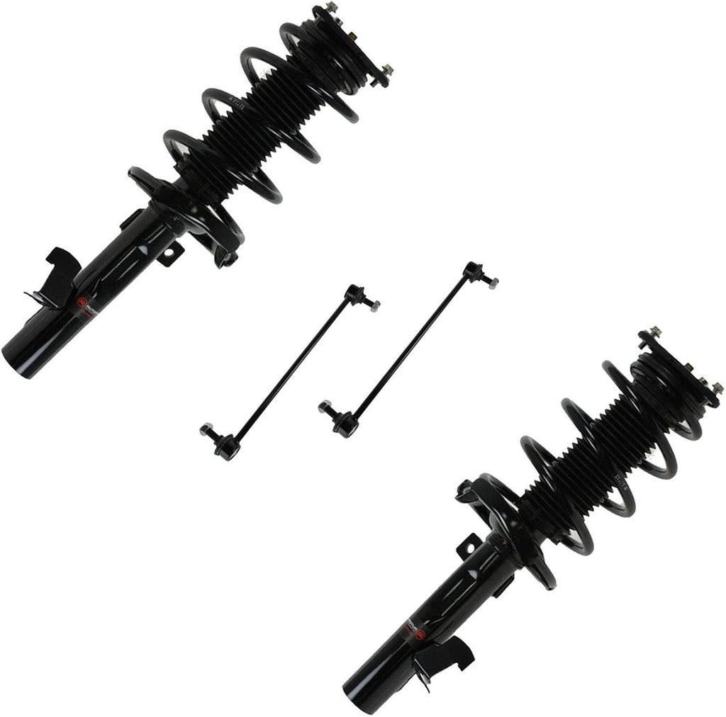TRQ Front Suspension Kit Complete Strut & Coil Spring Assembly Sway Bar Stabilizer Link Compatible with 2004-2009 Mazda 3 2006-2010 5