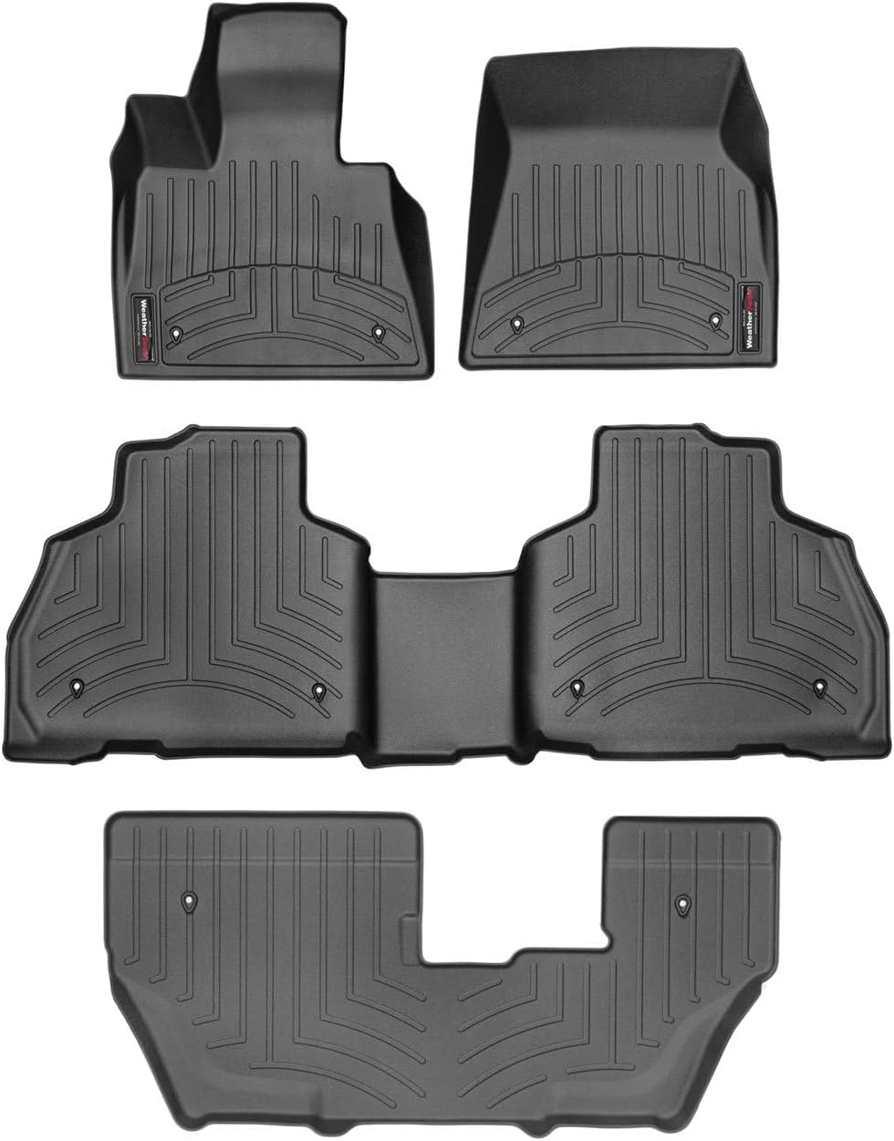 WeatherTech Custom Fit FloorLiners for BMW X7 M60i, X7 M50i, X7 40i - Full Set (441507-1-3-4), Black