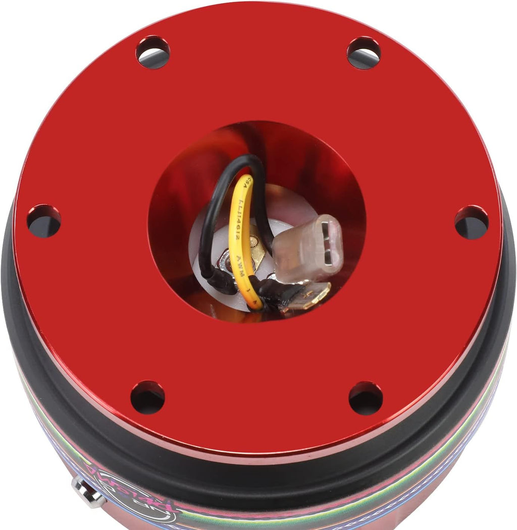 NRG Innovations Gen 2.0 Steering Wheel Quick Release Adapter 6-HOLE with Mounting Bolts, Quick Release - Red Body/Mexicali ring with Prisma Collab, NRG-SRK-200RD-MEXICALI