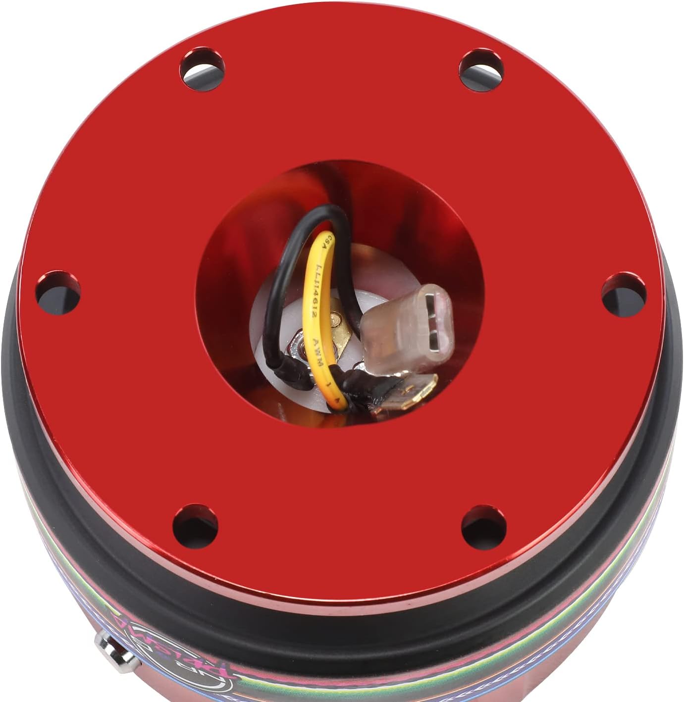 NRG Innovations Gen 2.0 Steering Wheel Quick Release Adapter 6-HOLE with Mounting Bolts, Quick Release - Red Body/Mexicali ring with Prisma Collab, NRG-SRK-200RD-MEXICALI