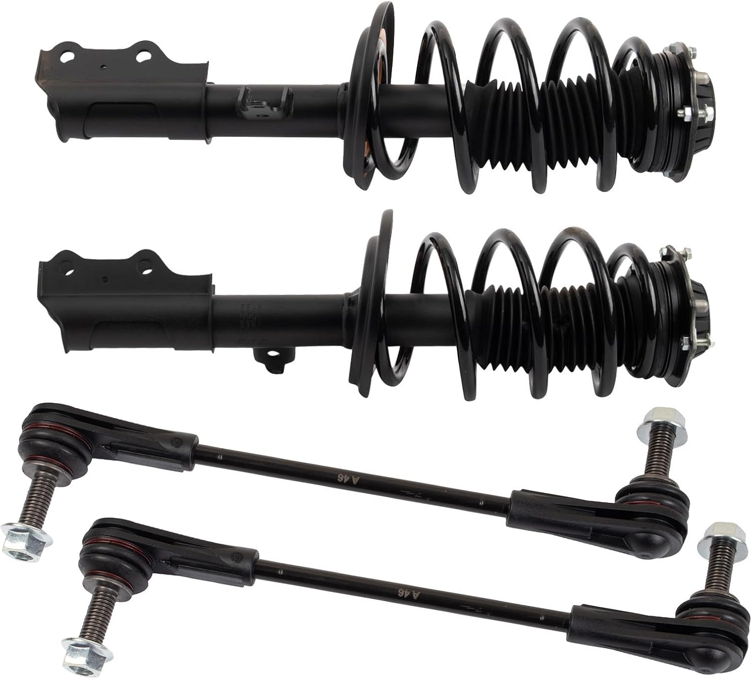 TRQ Front Suspension Kit Complete Strut & Coil Spring Assembly Sway Bar Stabilizer Link Compatible with 2018-2022 Buick Enclave Chevrolet Traverse