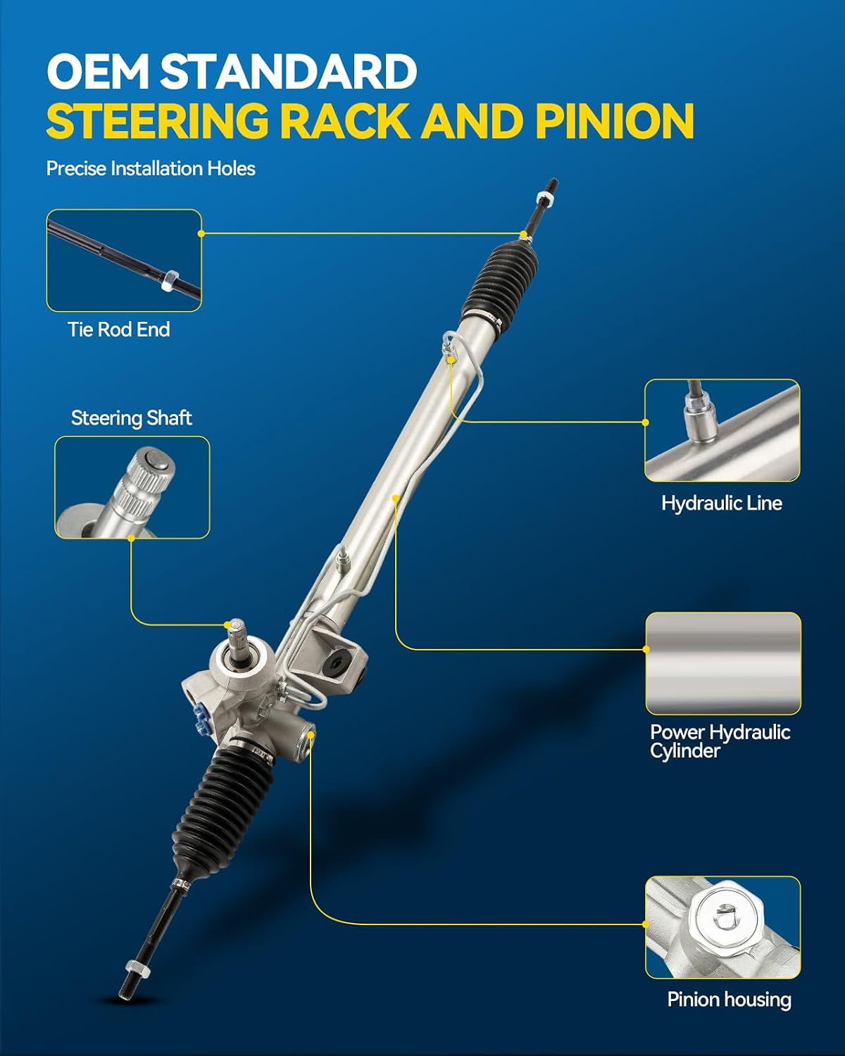 PHILTOP Hydraulic Power Steering Rack and Pinion for 2001-2004 Sebring/Stratus Replace# 22-356