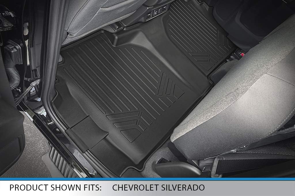 MAXLINER Custom Fit Floor Mats 2 Row Liner Set Compatible with 2019-2025 Chevrolet Silverado 1500