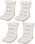 SERWALL HDPE Outdoor Rocking Chair Cushion Set of 4, Memory Foam Cushion Beige