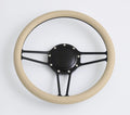 14'' Billet Half Wrap 9 Bolts Steering Wheel with 2'' Dish and Horn Button(Tan)