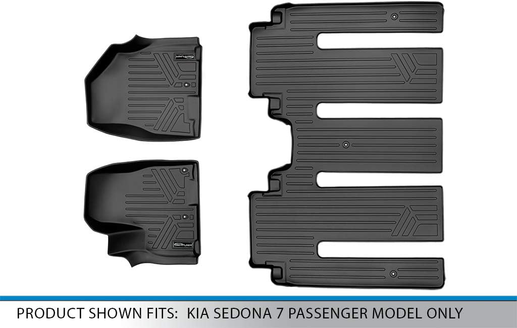 MAXLINER All Weather Custom Fit 2 Row Floor Mat Liner Set Compatible with 2015-2021 Kia Sedona