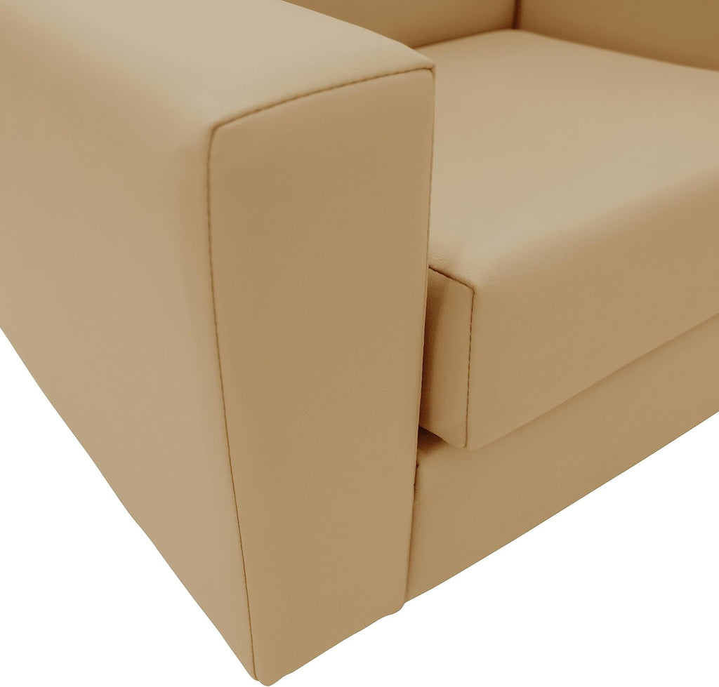 Factory Direct Partners SoftScape Inspired Playtime Classic Reading Sofa, Children's Commercial-Grade Upholstered Furniture for Home, Daycare, Preschool, Library Comfy Modern Design - Sand, 14473-SD