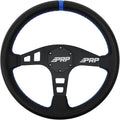 PRP Seats Flat Suede Grip Steering Wheel for Off-Road Racing - High-Strength Aluminum, Matte Black Finish, Universal 6 Point Bolt Pattern, 13' x Flat Dish - 1-3/8' Grip (Blue)