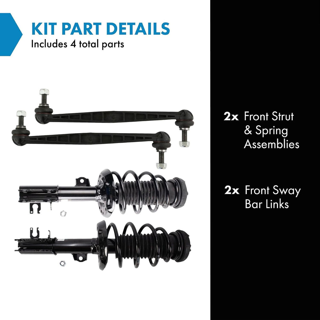 TRQ Front Suspension Kit Complete Strut & Coil Spring Assembly Sway Bar Stabilizer Link Compatible with 2012-2019 Chevrolet Sonic