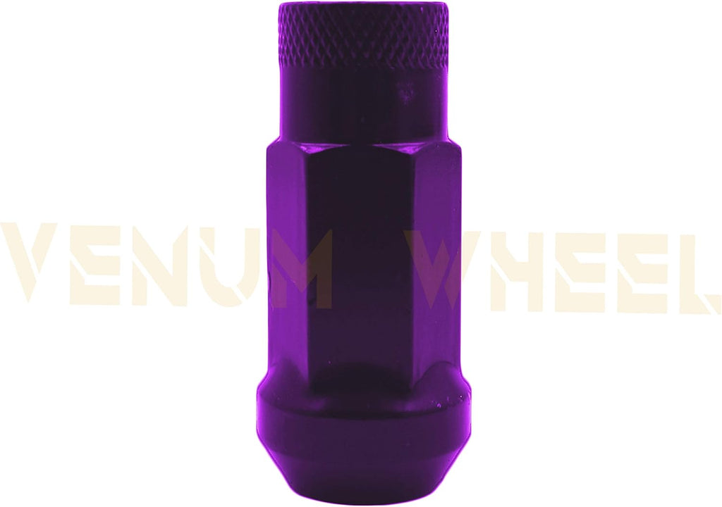 4 Pc Hub Centric Wheel Adapters Spacers | 8x170 MM | 1' Thick | M14x1.5 + 32 Pc Tall Opened End Purple Lug Nuts W/Thread Locker Works with 2003-2019 Ford F-250 F-350 Super Duty