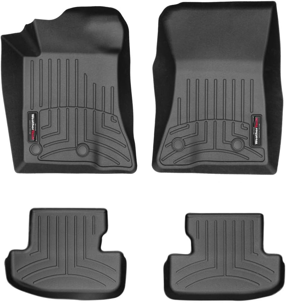 Weathertech Custom Fit FloorLiners for Ford Mustang Shelby GT350R, GT500-1st & 2nd Row (44699-1-2), Black