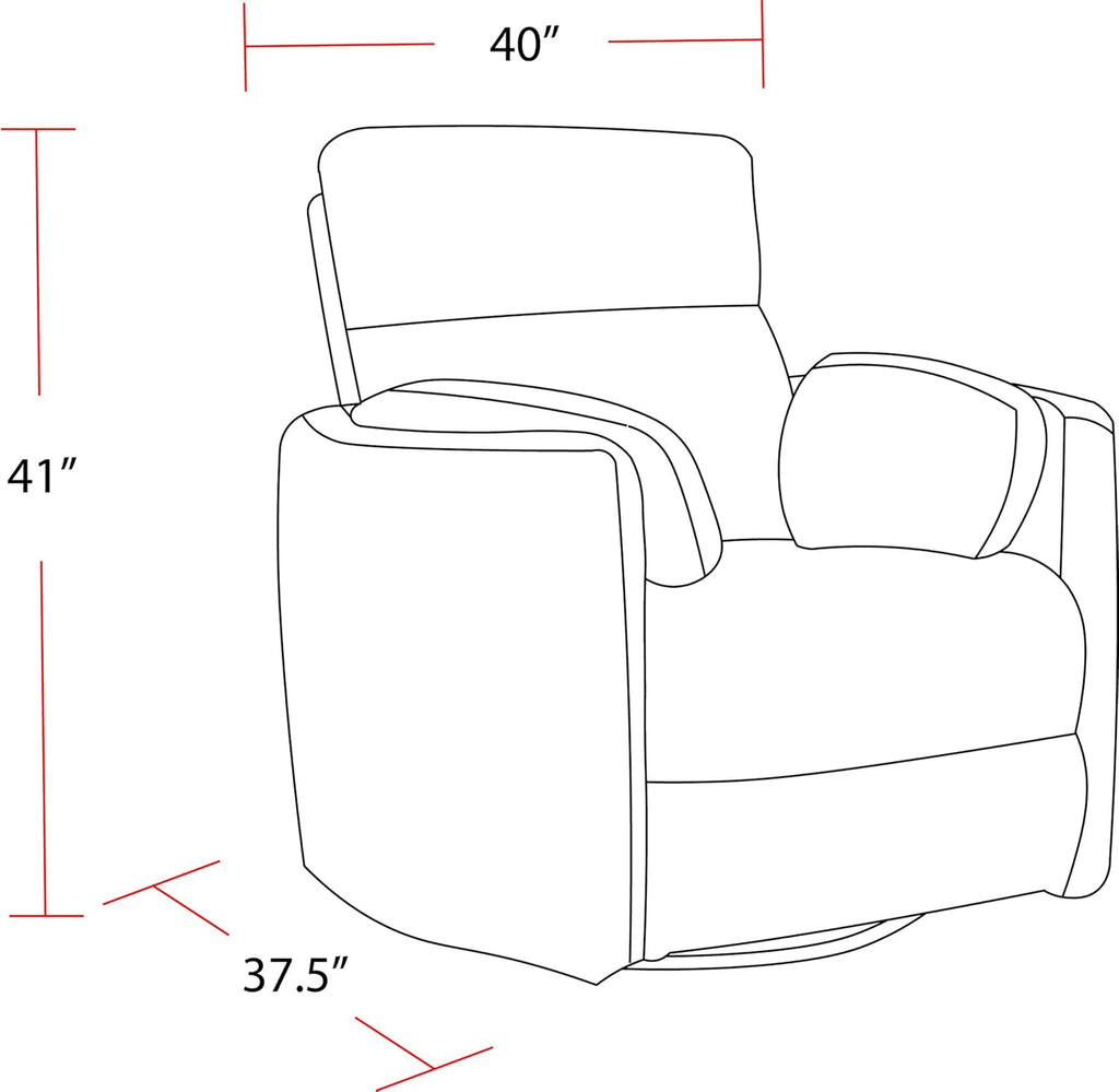 Parker Living Radius - Florence Heron - Powered by Freemotion Cordless Power Swivel Glider Recliner for Adults with USB and Type-C Ports, Single Sofa Chair for Living Room