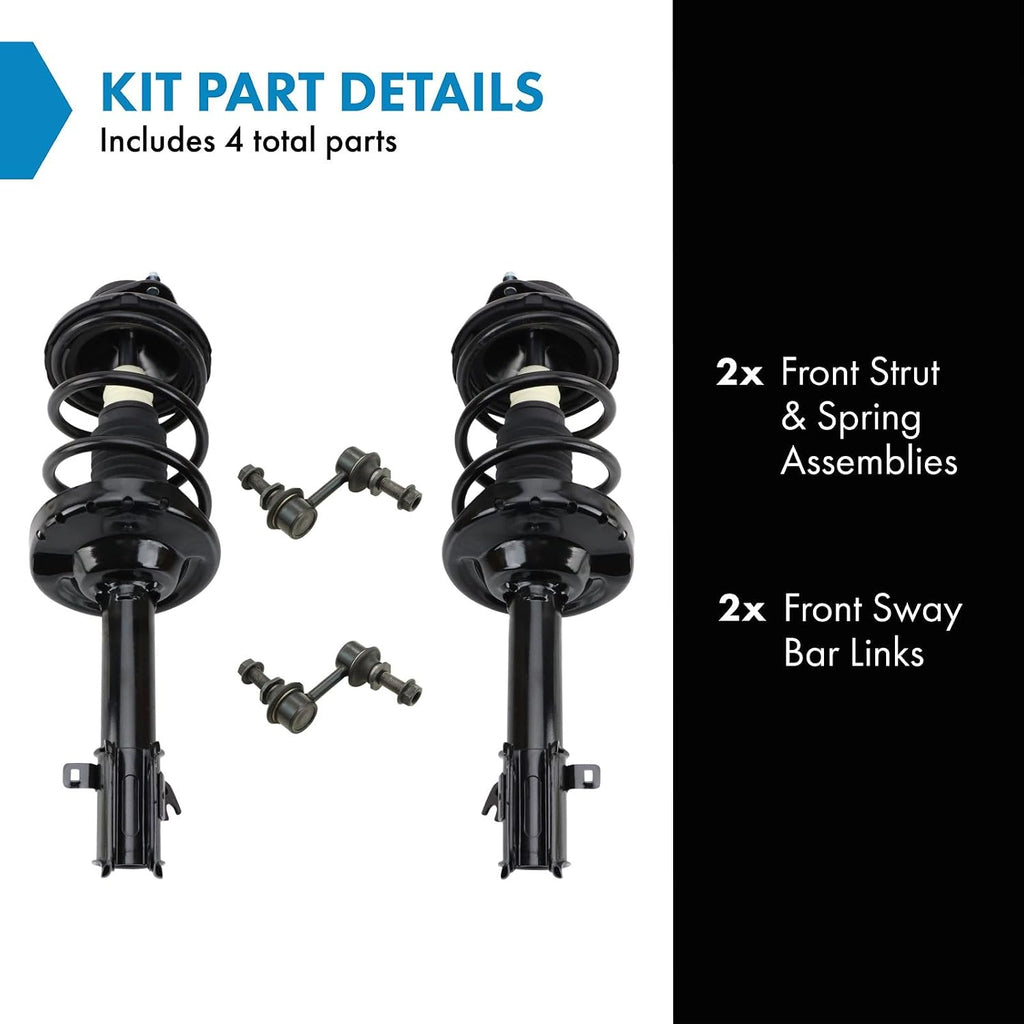 TRQ Front Struts & Sway Bar Link Kit Compatible with 2013-2014 Subaru Outback
