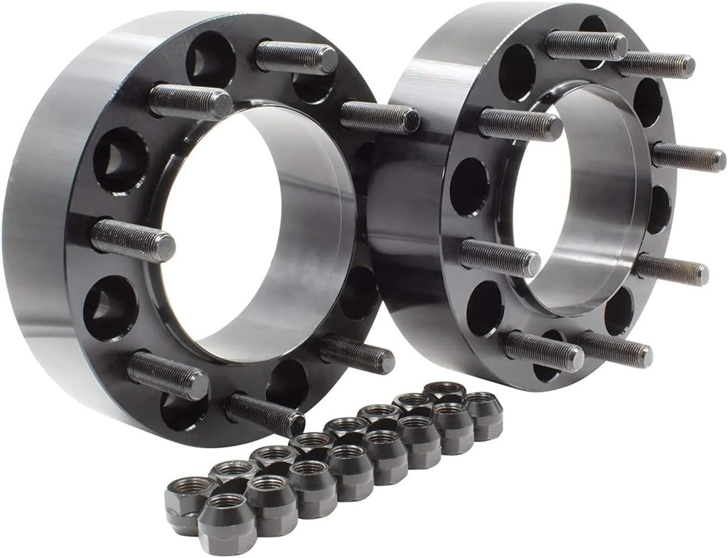 Set of 4 8x6.5 to 8x180 Wheel Spacer Adapters, 2' Thickness 14x1.5 for Express 2500 3500 | 2001-2010 for Silverado 2500 HD Sierra 2500 HD | 2001-2003 for Silverado 1500 HD