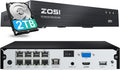 ZOSI 4K 8CH PoE NVR, H.265+ 8 Ports 16 Channel 8MP Network Video Recorder for Home Surveillance System, Pre-Installed 2TB Hard Drive, 24/7 Recording, Only Work with 4K/5MP/3MP HD ZOSI PoE Cameras