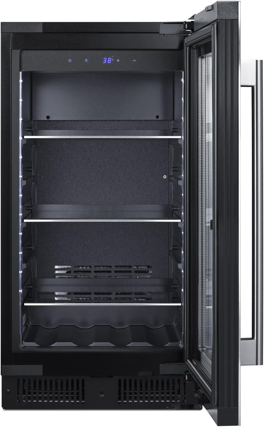 Summit 18' Wide Beverage Center, 3.2 cu.ft. Capacity, Stainless Steel & Glass- CL181WBV