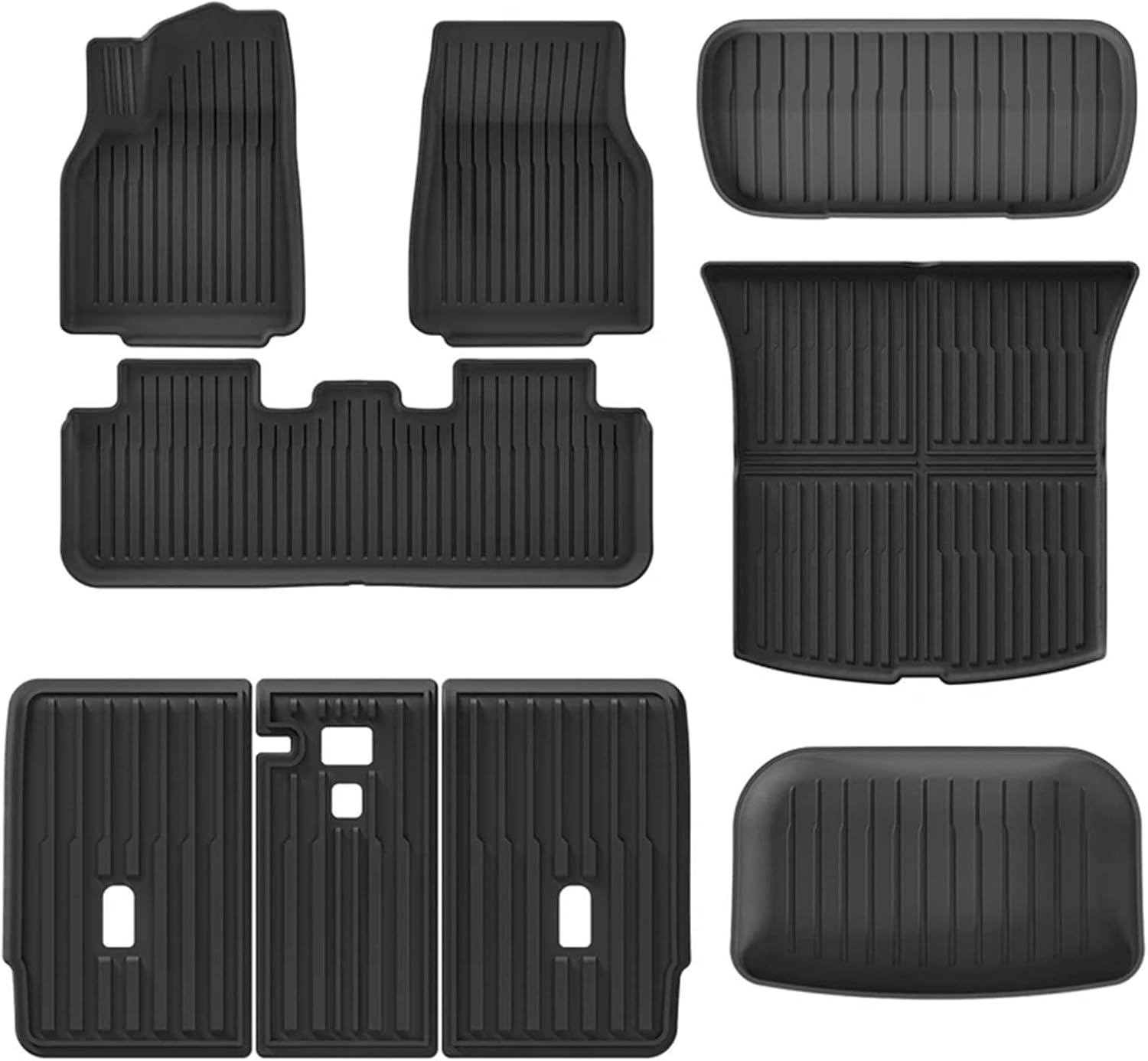 Compatible with Tesla Model Y Launch 2025 Juniper 2025 TPE Floor Mats Cargo Liner Trunk Floor Liner Backrest(Red)